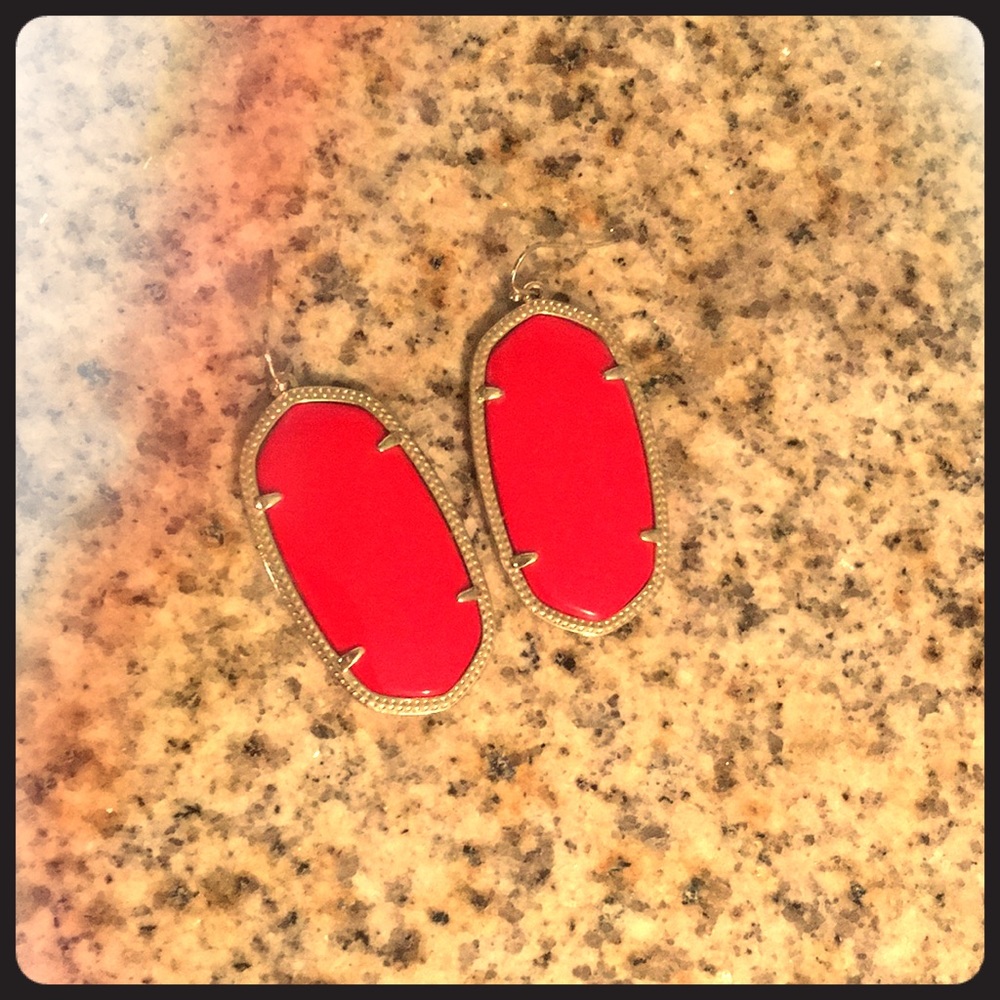 Kendra Scott Red and Gold Danielle Earrings
